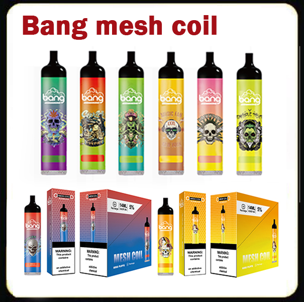 Bang Mesh Coil 6000 Puffs Disposable E cigarettes Vape Pen 14ml Pre-filled Pods Cartridge 850mAh Rechargeable Battery Vaporizers xxl flow pu
Bang Mesh Coil 6000 Puffs Disposable E cigarettes Vape Pen 14ml Pre-filled Pods Cartridge 850mAh Rechargeable Battery Vaporizers xxl flow pu