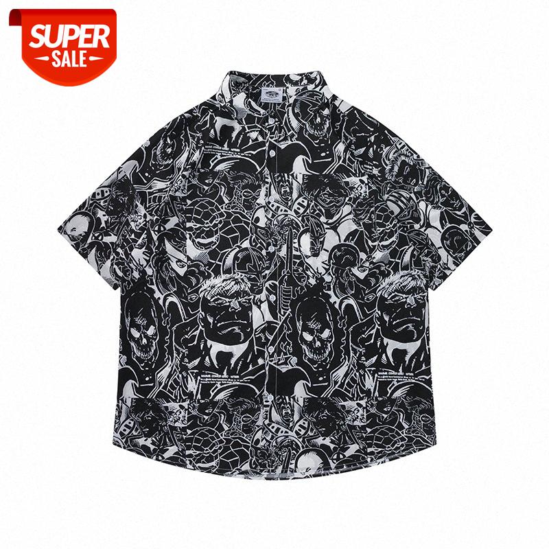 Japanese retro handsome print loose short-sleeved shirt male design sense Hong Kong style flower #gx9I, White;black
Japanese retro handsome print loose short-sleeved shirt male design sense Hong Kong style flower #gx9I, White;black
