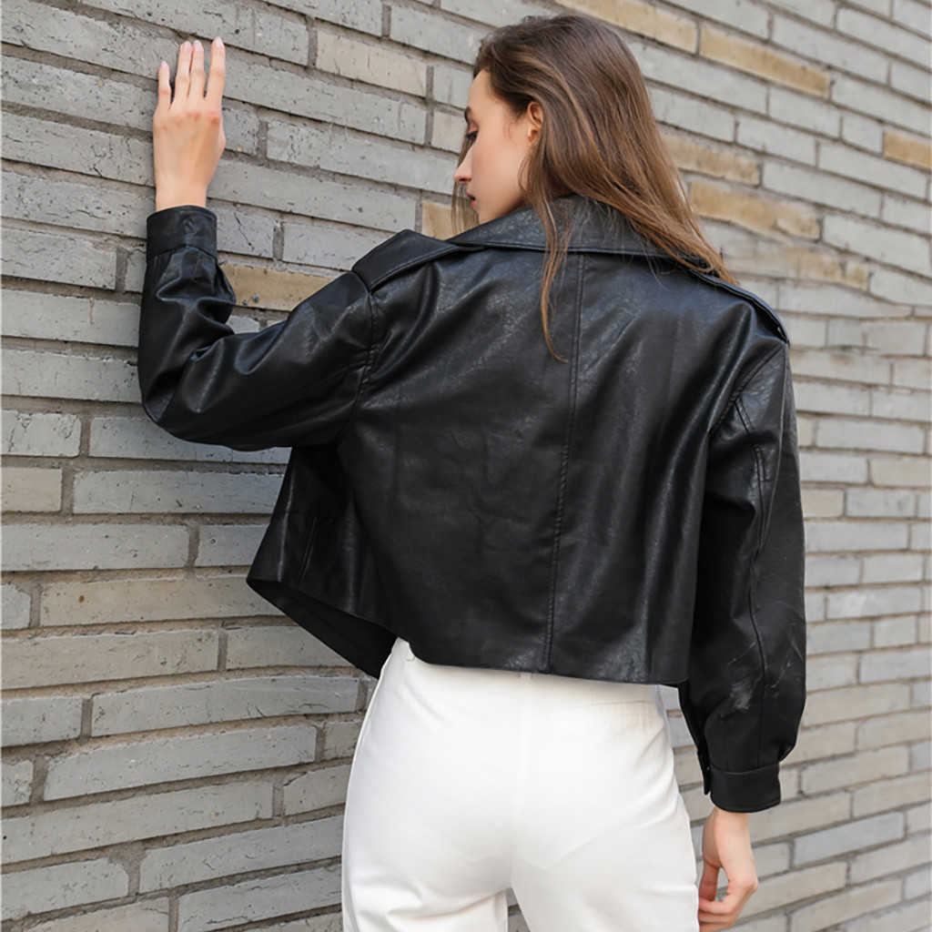 LY VAREY LIN Winter Fashion Turn-down Collar Jacket Streetwear Women Zipper Biker 210526