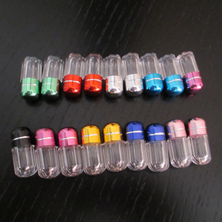 Pill Bottle Clear Empty Portable Thicken Plastic Bottles Capsule Case with colorful Screw Cap Pills Holder Storage Container WLL697