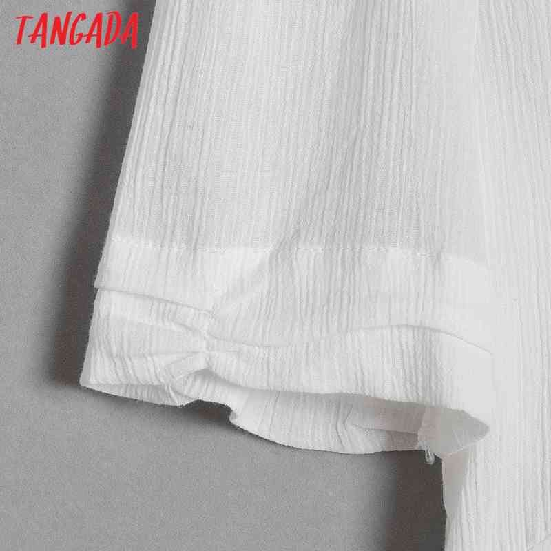 Summer Women White Embroidery Romantic V Neck Short Sleeve Ladies Mini Dress Vestidos 6H6 210416