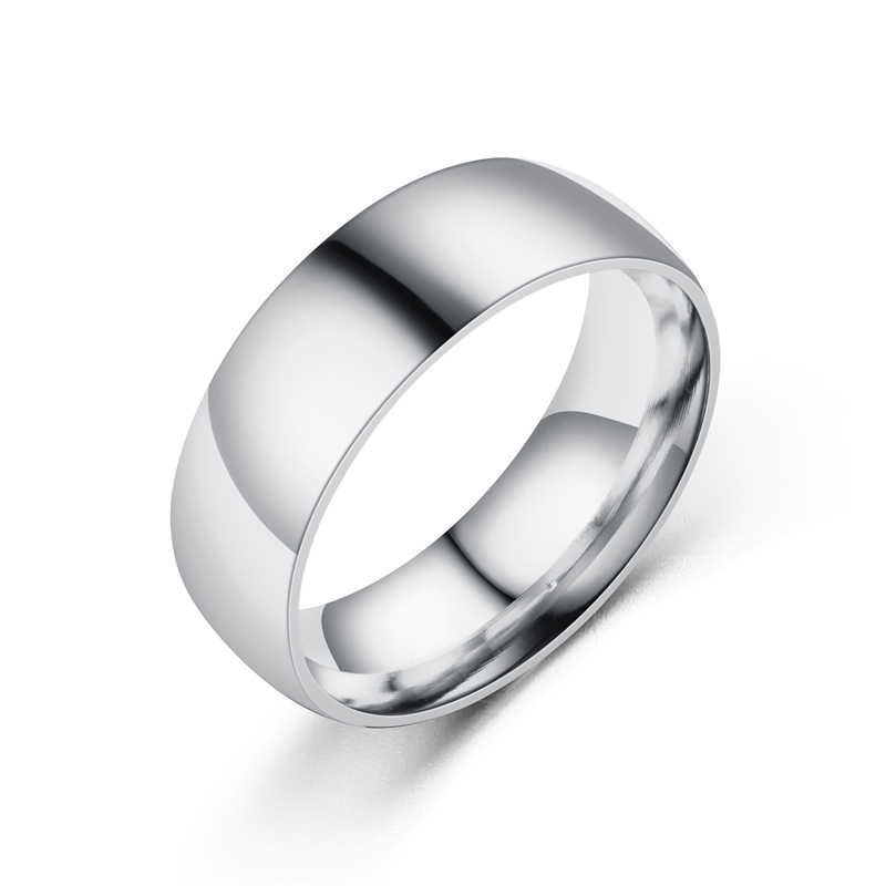 Delicate 316L Stainless Steel Ring for Men Women Smooth Surface Rings Cool Gold Silver Black Band Ring Wedding Party Jewelry Gift Anti-allergic Titani
