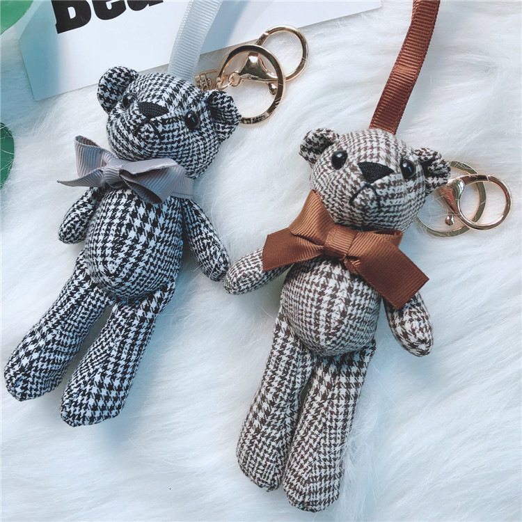 creative lattice bear key ring cute cartoon doll pendant chain women's bag hand gift, Silver
creative lattice bear key ring cute cartoon doll pendant chain women's bag hand gift, Silver