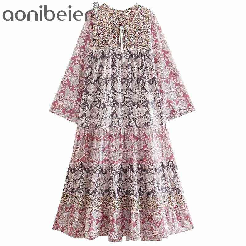 Floral Print Casual Beach Long Midi Dress Summer Fashion Tie V Neck Wrist Sleeve Women Loose Tiered Female 210604, 01
Floral Print Casual Beach Long Midi Dress Summer Fashion Tie V Neck Wrist Sleeve Women Loose Tiered Female 210604, 01