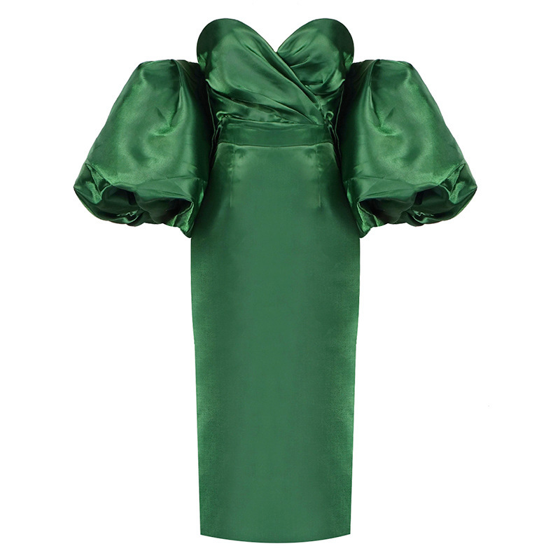 Women Dress Lantern Sleeve V-neck Off Shoulder Pink White Black Plus Size Vintage Sexy Long es 210513