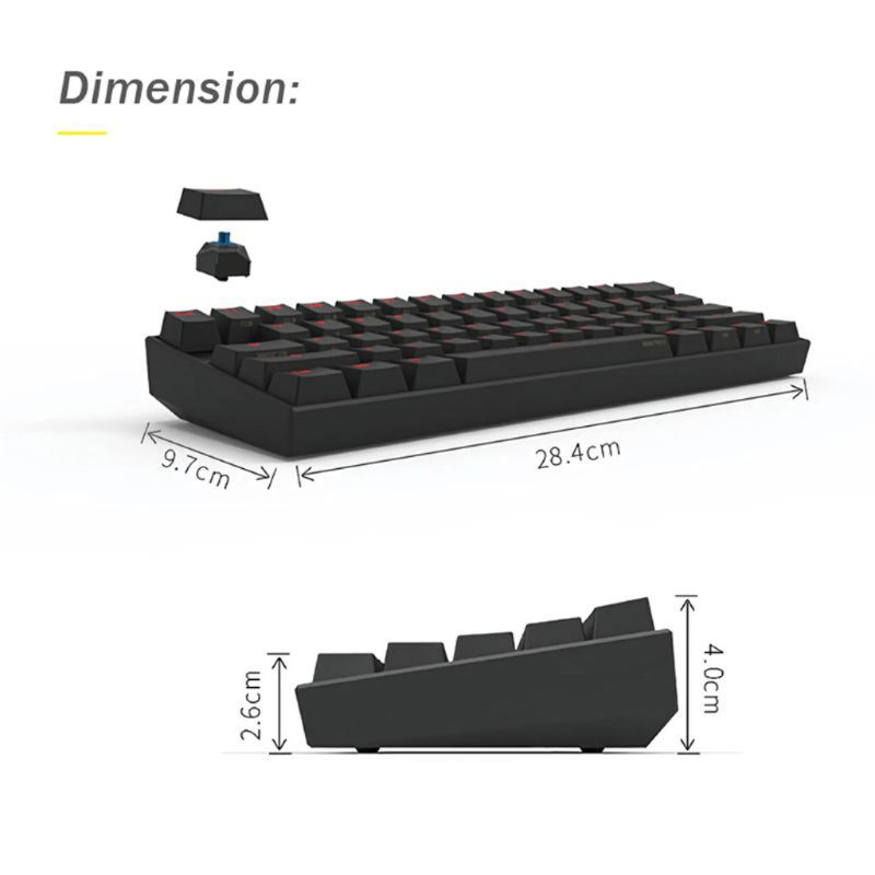 Anne Pro2 60% Bluetooth 4.0 Type-C RGB 61 Keys Mechanical Gaming Keyboard Cherry Switch Gateron Switch new dorp shipping