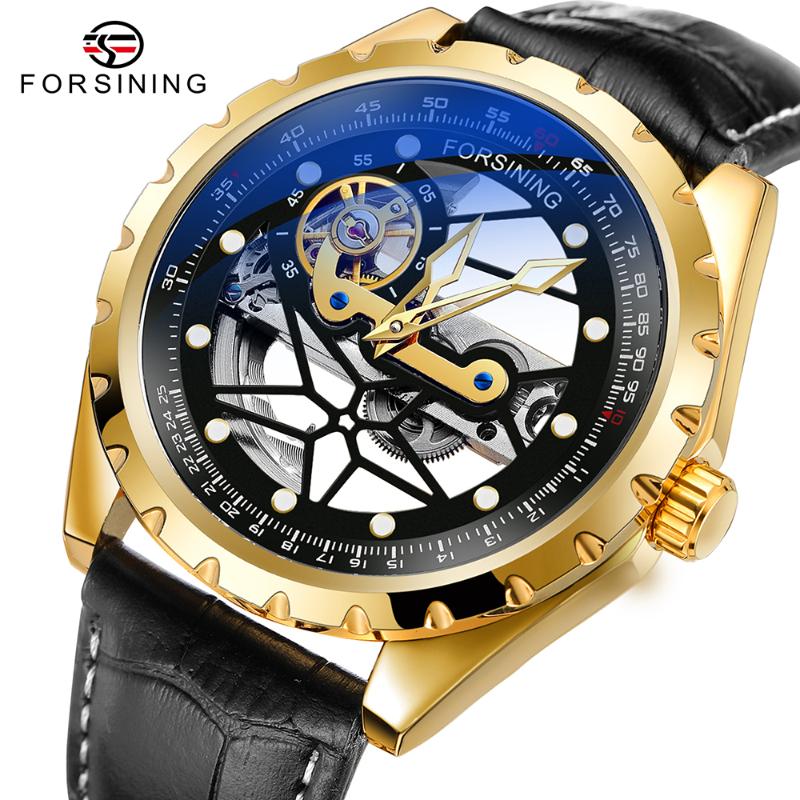 Wristwatches Forsining Creative Design Leather Transparent Skeleton Men Watches Top Steampunk Mechanical Automatic, Black
Wristwatches Forsining Creative Design Leather Transparent Skeleton Men Watches Top Steampunk Mechanical Automatic, Black