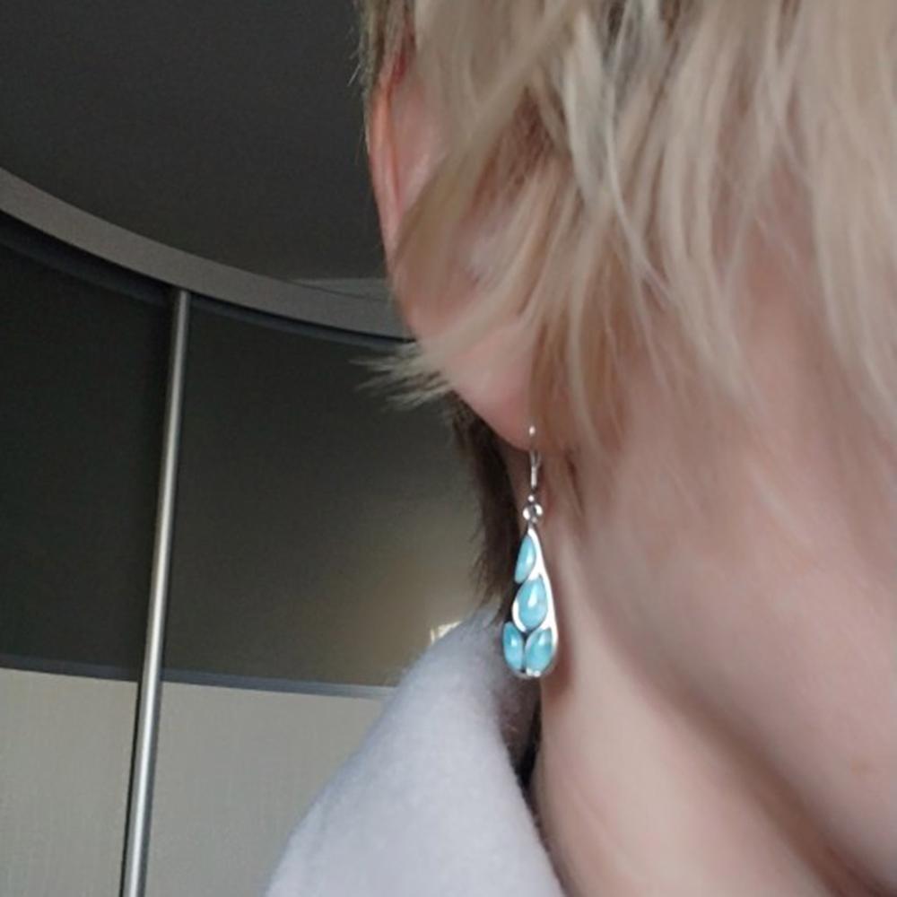 Selling 925 Sterling Silver Natural Dominica Larimar Waterdrop Women's Dangle Drop Earrings For Gift 210524
Selling 925 Sterling Silver Natural Dominica Larimar Waterdrop Women's Dangle Drop Earrings For Gift 210524