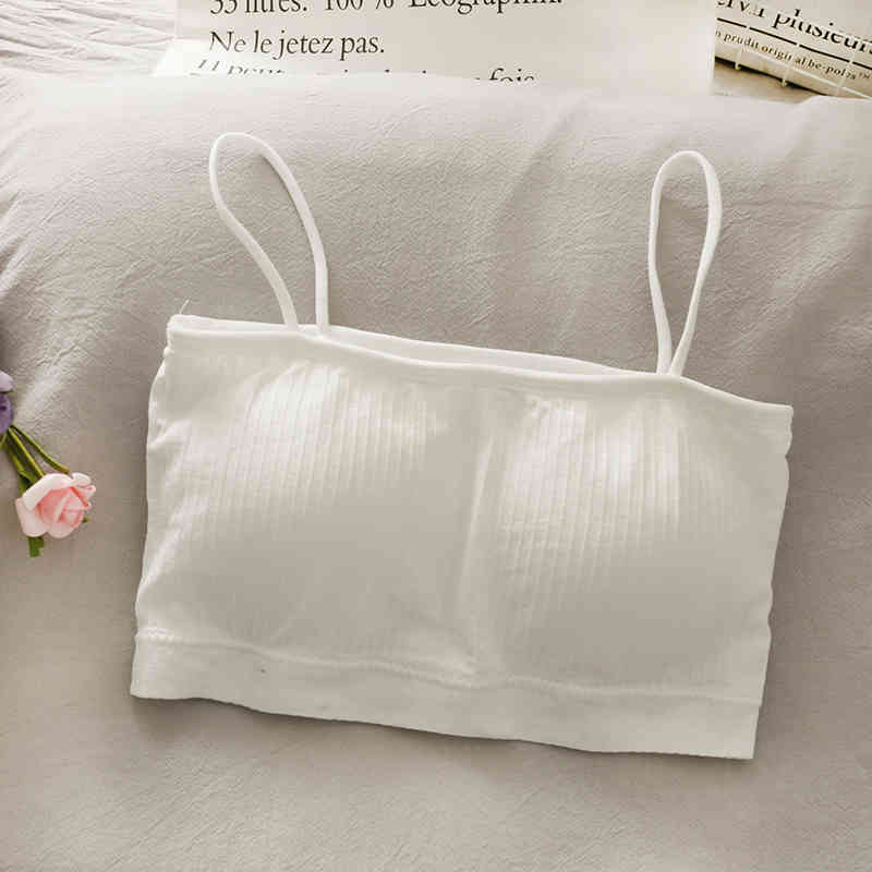Korean Chest Wrapped Camisole Underwear Female Girl Tube Top Without Steel Ring with A Beautiful Back Bra 210507