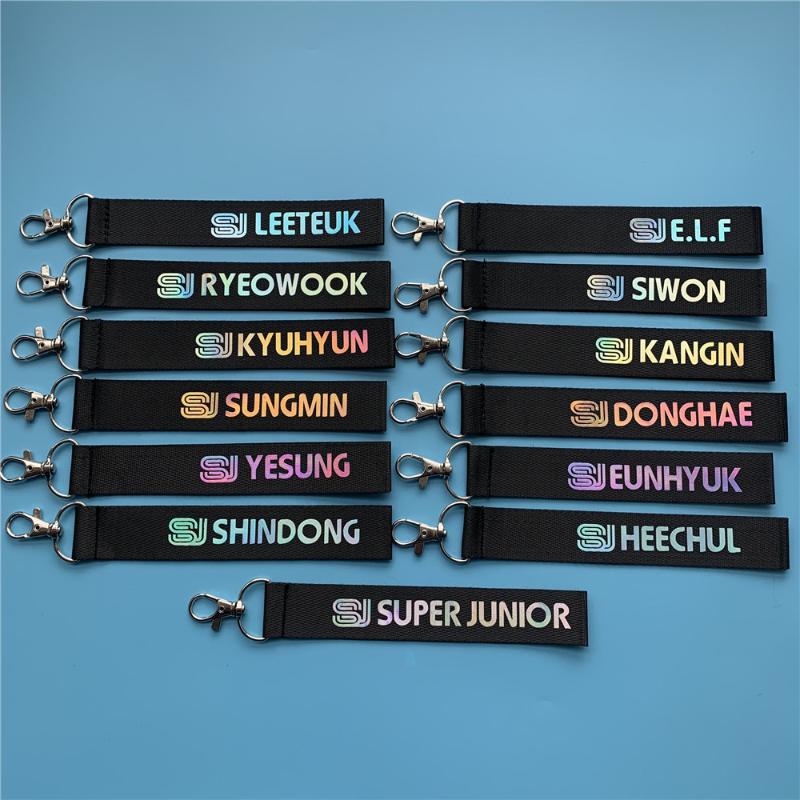 Keychains KPOP Super Junior ELF LEETEUK HEECHUL YESUNG KANGIN Colorful Phone Rope Name Strip SJ Keychain Pendant Key Ring Chain
Keychains KPOP Super Junior ELF LEETEUK HEECHUL YESUNG KANGIN Colorful Phone Rope Name Strip SJ Keychain Pendant Key Ring Chain