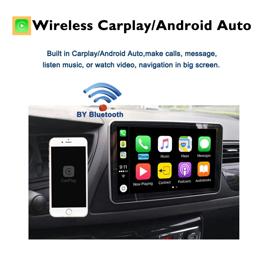 fee about Wireless and Wired CarPlay & Android Auto car dvd player support the Iphone and Android phone Built in the motherboard
fee about Wireless and Wired CarPlay & Android Auto car dvd player support the Iphone and Android phone Built in the motherboard