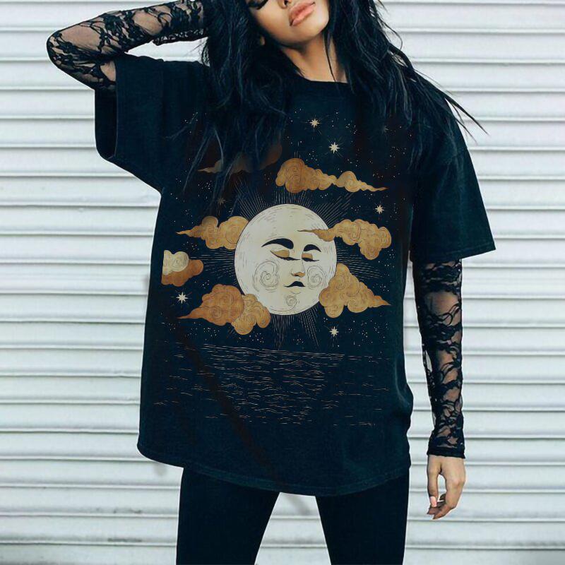 Women's Blouses & Shirts 2021 Womens Blouse Sun And Moon Cartoon Printed Fashion Solid Color Personalized Printing Shirt Casual Femme Tops F, Black
Women's Blouses & Shirts 2021 Womens Blouse Sun And Moon Cartoon Printed Fashion Solid Color Personalized Printing Shirt Casual Femme Tops F, Black