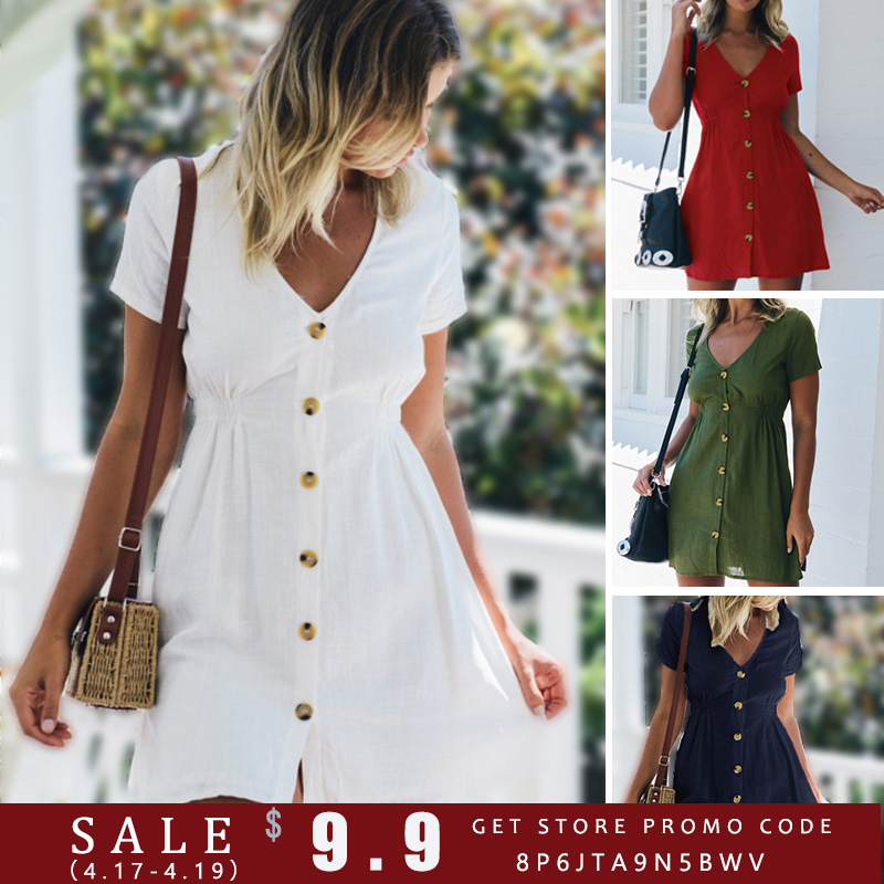 Womens Dress 2021 Spring/Summer Pure Color Single Row Buttons V-Neck Dress Women Slim High Waist Casual Dress Vestido, Black
Womens Dress 2021 Spring/Summer Pure Color Single Row Buttons V-Neck Dress Women Slim High Waist Casual Dress Vestido, Black