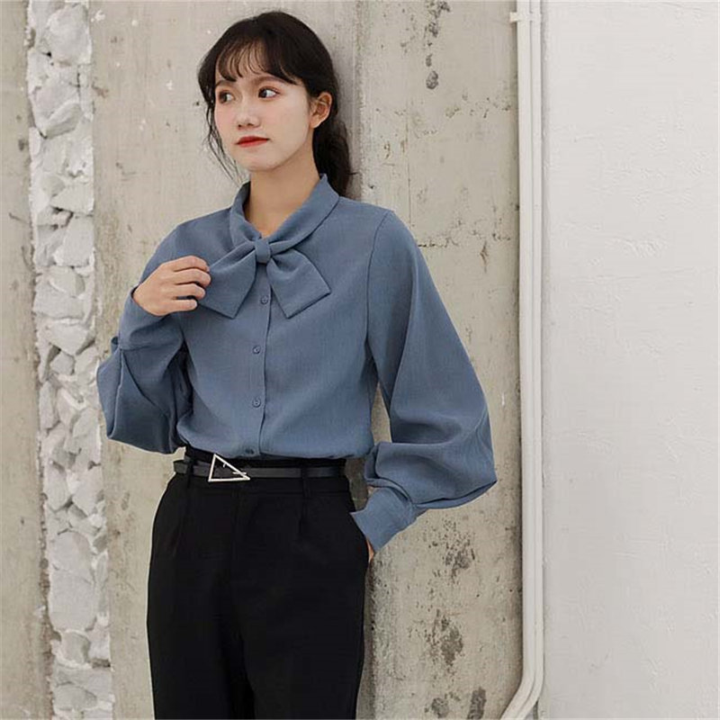 Large Size Formal Loose Solid Brief Women Blouse Office Lady Work Wear Top Blouses All-Match Elegant Shirt 210421