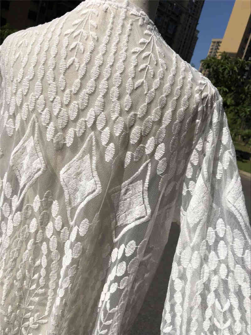 Tunics for beach Long Lace Beach Dress Women Swim Cover up Plus size Saida de Praia Robe Plage Kaftan #Q521 210420