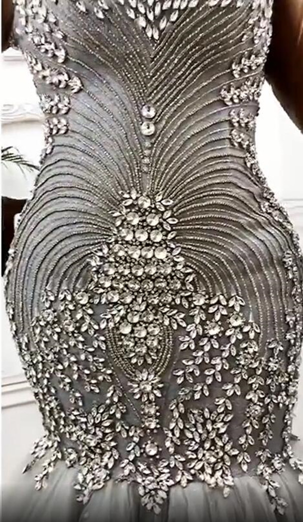 2021 Plus Size Arabic Aso Ebi Luxurious Crystals Mermaid Wedding Gowns Sheer Neck Long Sleeves Bridal Dresses ZJ255