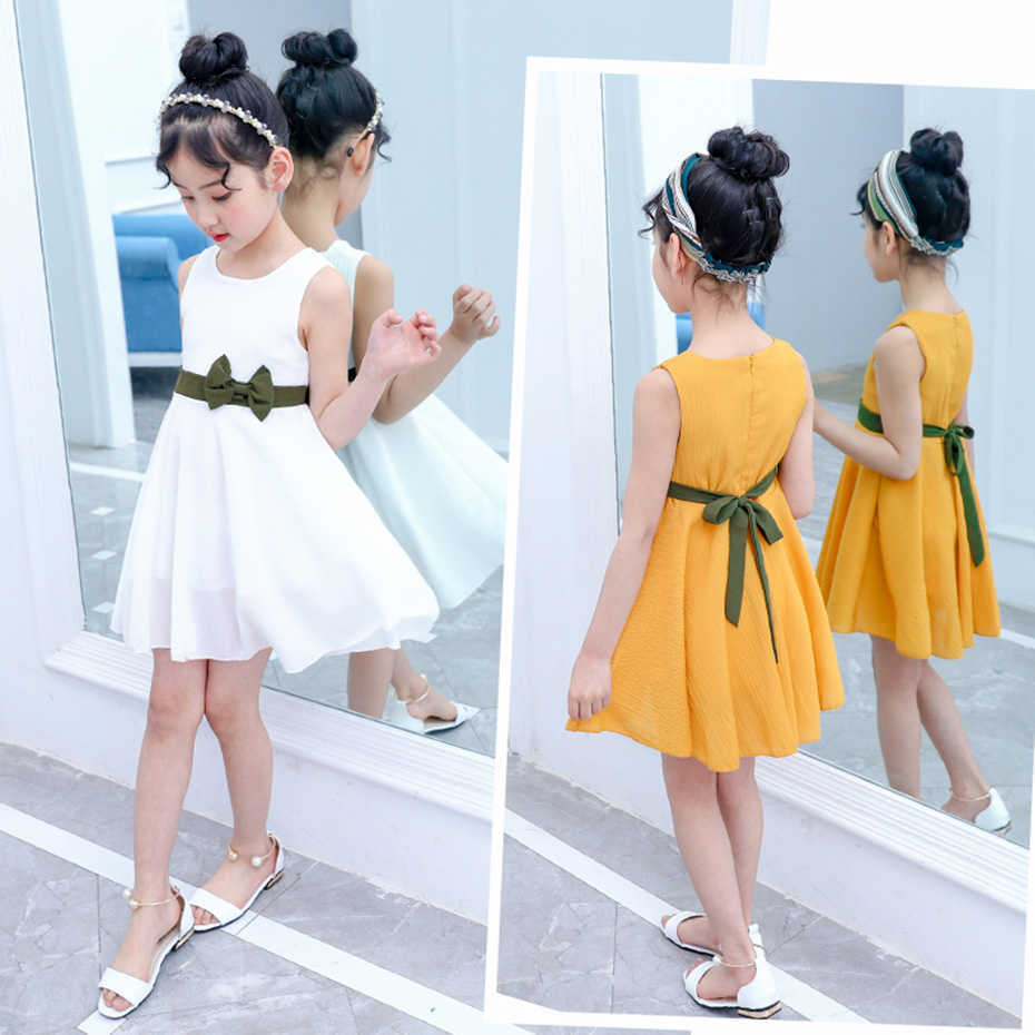Dress For Girls Big Bow es Patchwork Party Child Summer Children's Clothing 6 8 10 12 14 210528