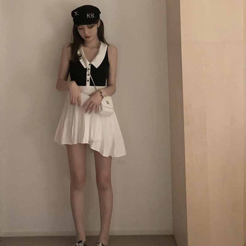 Summer Sleeveless Elegant Dress Women Casual Kawaii Vingate Mini Party Dress Female Evening Dress Korean Cute 210521