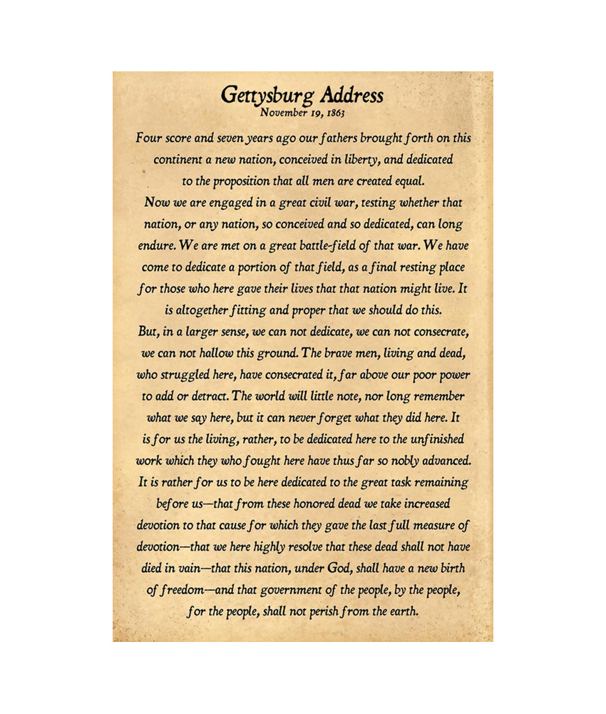 Gettysburg Address November 19 1893 Poster Painting Print Home Decor Framed Or Unframed Photopaper Material
