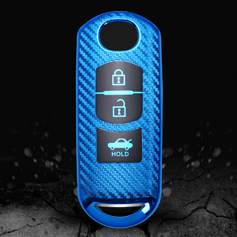Update Carbon Fibre Car Key Cover Soft Shell For Mazda 2 3 6 Atenza Axela Demio Cx-5 Cx5 Cx-3 Cx7 Cx-9 Auto Keys Case Accessories