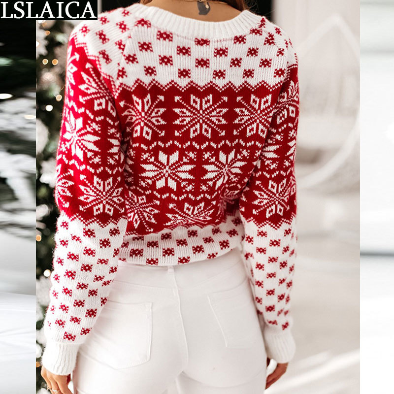 Woman Sweaters Long Sleeve O Neck Female Christmas Sweater Pullover Winter Clothes Women Pullovers Knitted Casual Sueter Mujer 210515