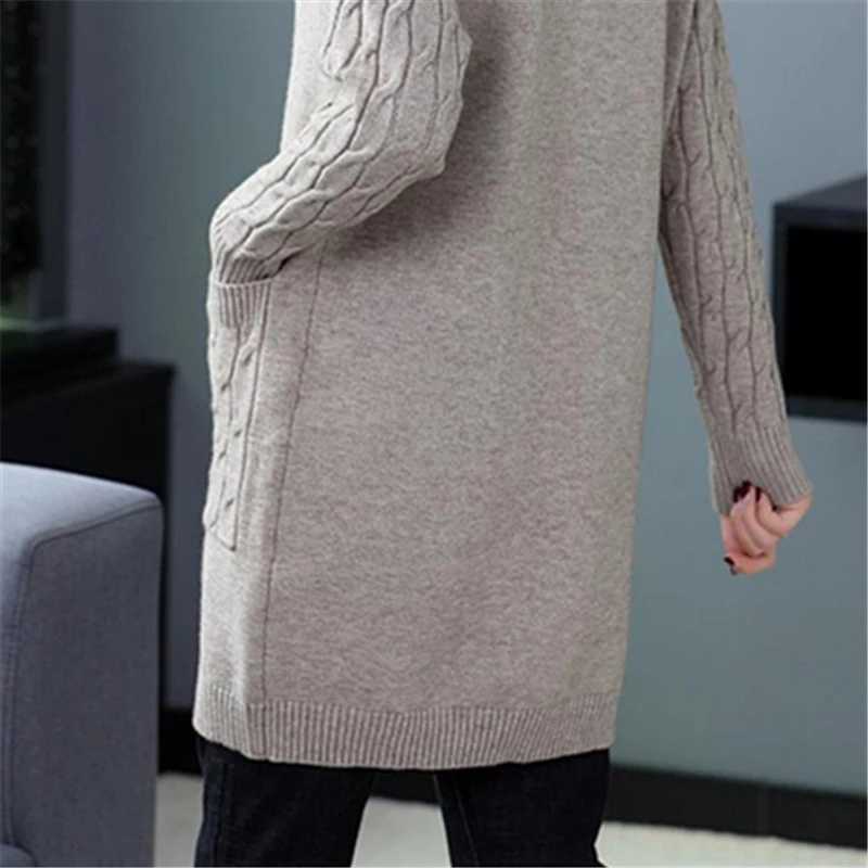 Autumn Knitted Cardigan Women Sweater V Neck Solid Vintage Loose Knitwear Ladies Tops Single Breasted Casual Clothes H1413 211011Z
