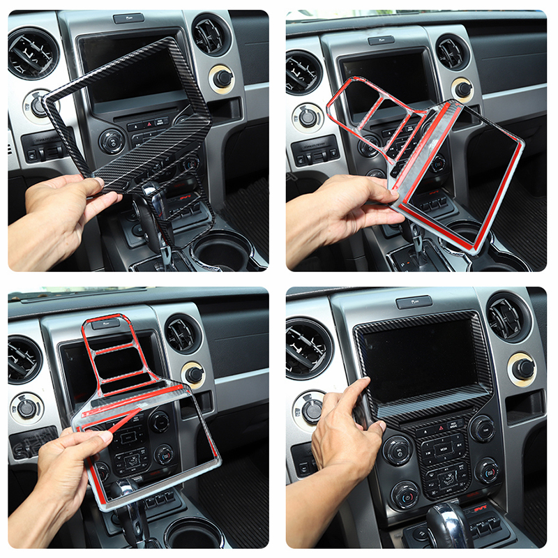 Carbon Fiber Central Control Panel Dashboard Trim For Ford F150 Raptor 2009-2014 ABS