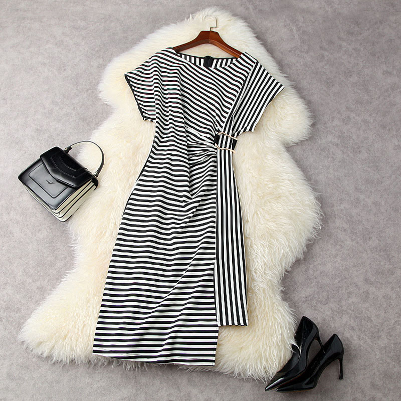 2021 Summer Short Sleeve Round Neck Black Striped Print Ruched Mid-Calf Asymmetry Dress Fashion Casual Dresses 21A062069, Multi
2021 Summer Short Sleeve Round Neck Black Striped Print Ruched Mid-Calf Asymmetry Dress Fashion Casual Dresses 21A062069, Multi