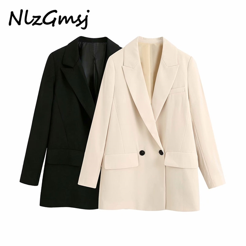 Women Fashion Double Breasted Loose-Fitting Blazers Coat Vintage Long Sleeve Pockets Female Outerwear Chic Tops 210628, As picture
Women Fashion Double Breasted Loose-Fitting Blazers Coat Vintage Long Sleeve Pockets Female Outerwear Chic Tops 210628, As picture