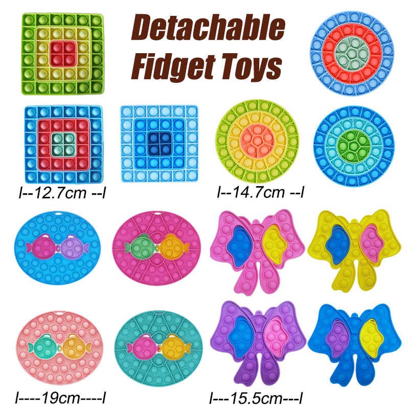 Detachable Fidget Push Bubble Toys Anti-Stress Decompression Bubbles Board Bow kiss fish Finger Toy Thimble Round Square Shapes 072307
Detachable Fidget Push Bubble Toys Anti-Stress Decompression Bubbles Board Bow kiss fish Finger Toy Thimble Round Square Shapes 072307