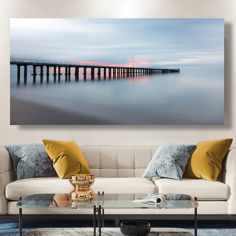 Modern Large Size Landscape Poster Wall Art Canvas Painting Sunset Beach Picture For Living Room Bedroom Decoration