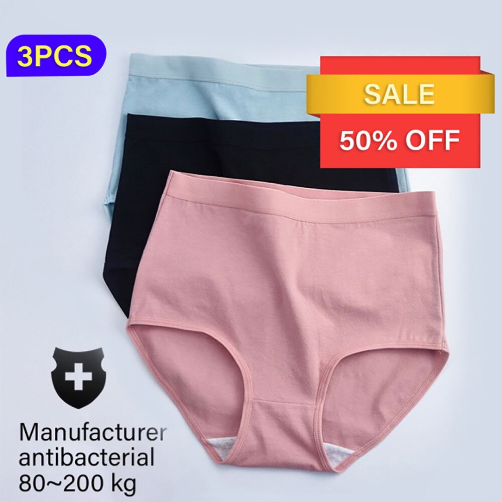 3pcs Women Panties Plus Size Women Lingeries Ladies Breathable Cotton Panties Women Underwear Panties Female Briefs M-XXXL, Black
3pcs Women Panties Plus Size Women Lingeries Ladies Breathable Cotton Panties Women Underwear Panties Female Briefs M-XXXL, Black