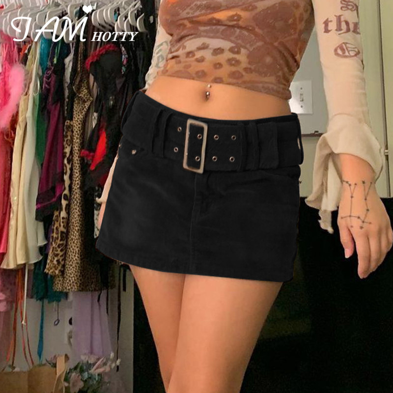 Vintage Sexy Y2K Corduroy Skirts Women Black Goth Belt Elegant Fashion Streetwear Korean Style Aesthetic Mini Skort 90s Iamhotty
Vintage Sexy Y2K Corduroy Skirts Women Black Goth Belt Elegant Fashion Streetwear Korean Style Aesthetic Mini Skort 90s Iamhotty