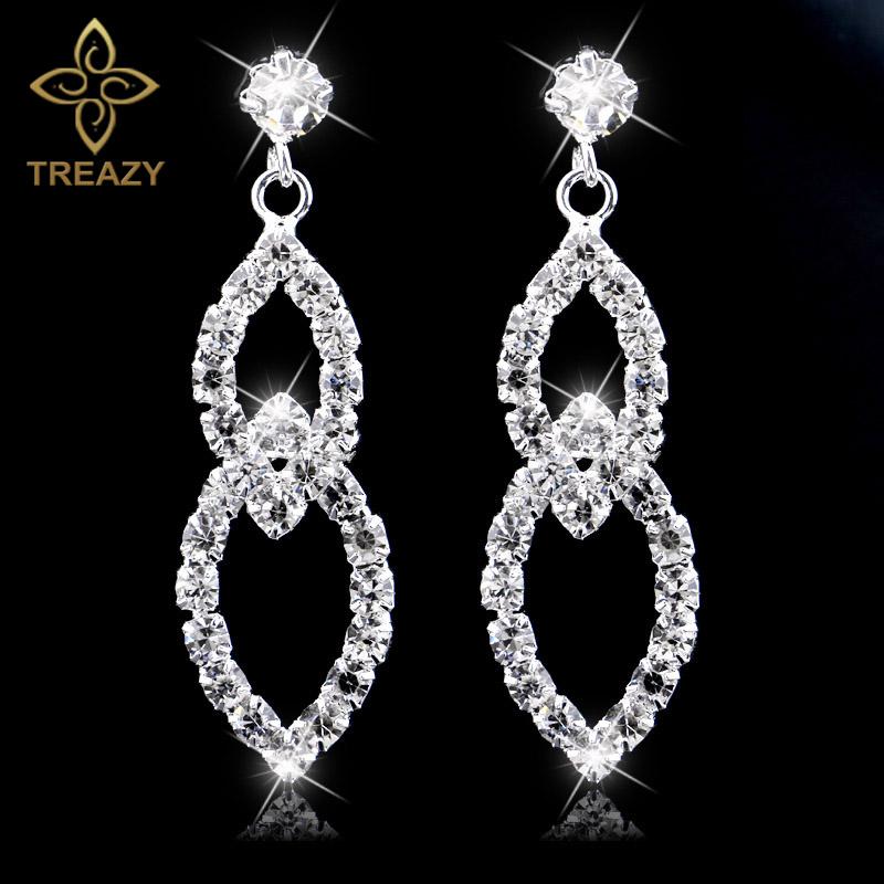 Dangle & Chandelier TREAZY Leaf Design Bridal Earrings Sparkling Silver Color Rhinestone Crystal Long For Women Wedding Jewelry Gift
Dangle & Chandelier TREAZY Leaf Design Bridal Earrings Sparkling Silver Color Rhinestone Crystal Long For Women Wedding Jewelry Gift