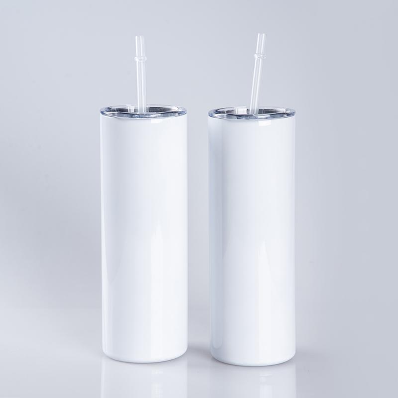 US Local Warehouse 20oz Sublimation white skinny tumbler with lid straw rubber bottom 12oz sippy cup kids tumbler music speaker tumblers 16oz cooler