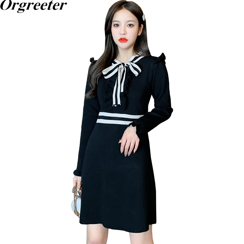 Spring Autumn Long Sleeve Knitted Dress Women Elegant OL Chic Bowtie Stripe Buttons Vintage Party Mini Dresses Vestidos 210525, Short sleeve dress
Spring Autumn Long Sleeve Knitted Dress Women Elegant OL Chic Bowtie Stripe Buttons Vintage Party Mini Dresses Vestidos 210525, Short sleeve dress