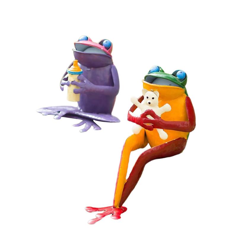 Garden Decorations Recycled Metal Coffee Frog Statue Ornament Sculpture Dwe74 Sculptures Family Creative Decoration Indoor Outdoor4240741