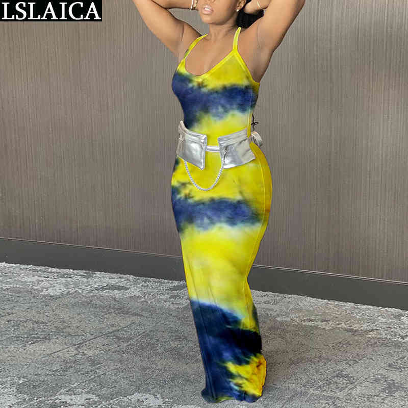 Multi-element Dress Print Casual Floor-Length Skinny Tie Dye for Women Fashion Slim Off Shoulder Sexy Clubwear Robe Longue 210515