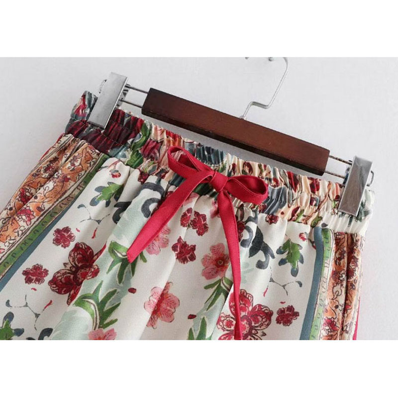 Women's summer fashion positioning printing wide leg pants loose bandwidth casual female pants 210507