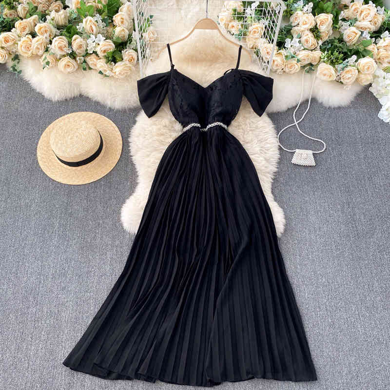 Spaghetti Strap V Neck Women Party Dresses Korean Sexy Off Shoulder Vestido De Mujer Summer Slim Waist Elegant Vestidos 210519