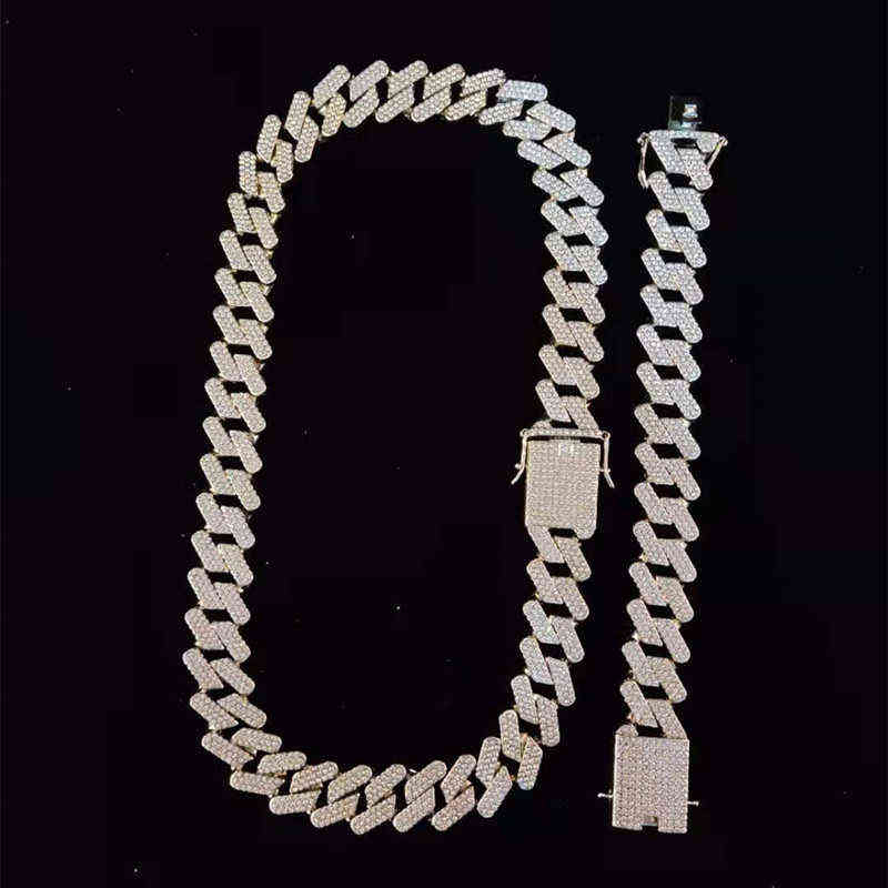 Men Hip Hop Chain Necklace 20mm heavy Rhombus Cuban Chains Iced Out Bling Necklace fashion jewelry For Gift 211123