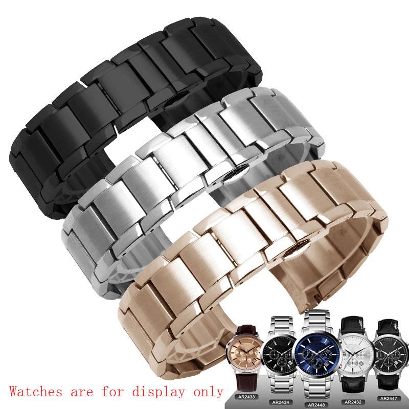Watch Bands 22mm Solid Stainless Steel Strap Black Silver Rose Gold Bracelet Replacement Metal For AR2447 2448 2432 2433 2434 2435/58
Watch Bands 22mm Solid Stainless Steel Strap Black Silver Rose Gold Bracelet Replacement Metal For AR2447 2448 2432 2433 2434 2435/58