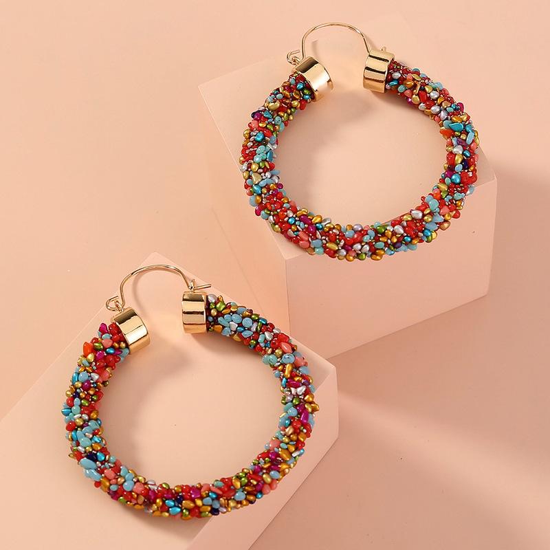 Hoop & Huggie Minar Exaggerated Rainbow Beads Earrings For Women Bohemia Large Hollow Round Circle Hanging Earring Beach Jewelry Gift
Hoop & Huggie Minar Exaggerated Rainbow Beads Earrings For Women Bohemia Large Hollow Round Circle Hanging Earring Beach Jewelry Gift