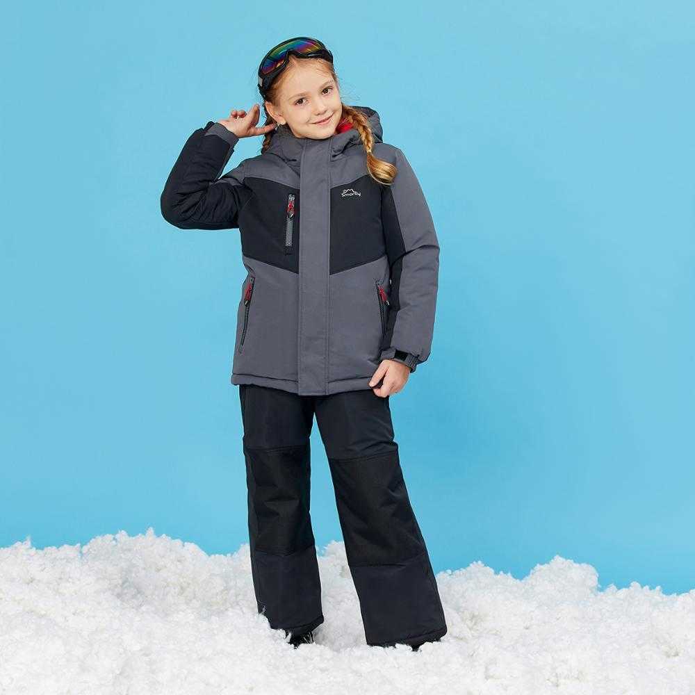 2-piece Toddler Splice Hooded Jacket and Snow Bib Ski Suit for Kids 210528