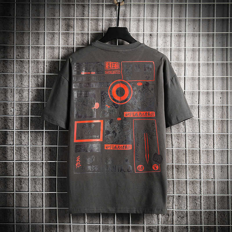 GlacialWhale Oversized T-shirt Men Summer Anime Printed Tshirt Unisex Hip Hop Japanese Streetwear Harajuku T Shirt For 210629
