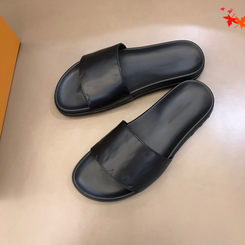 2021 Designer luxurys slippers men sandals fashion beach shoes flip flops flat non-slip classical hole slipper with box size 39-45 -G142, Black