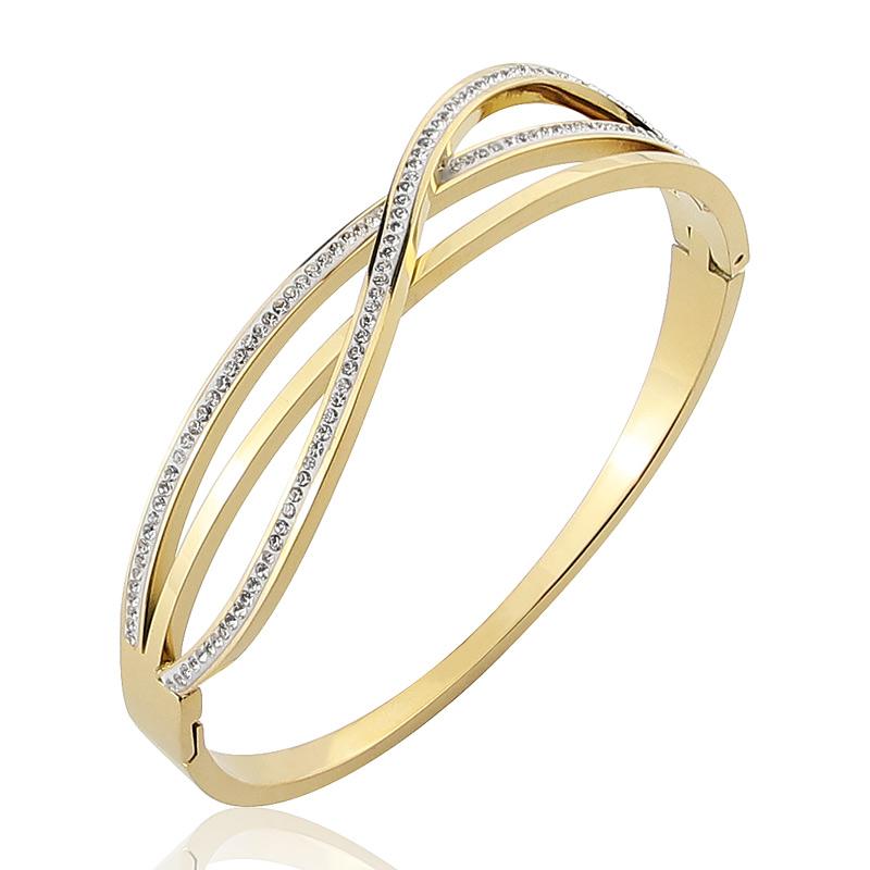 Bangle Jewelry Super Flash Zirconia Curved Female Bracelet Titanium Steel Top Quality Love Gift
Bangle Jewelry Super Flash Zirconia Curved Female Bracelet Titanium Steel Top Quality Love Gift