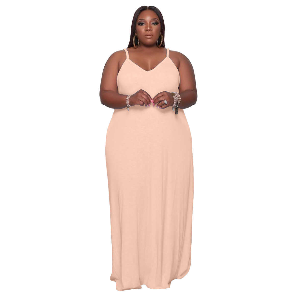 large women's dress pure suspender fashion loose floor skirt dress Women Designers Clothes 2023 XL-5XL