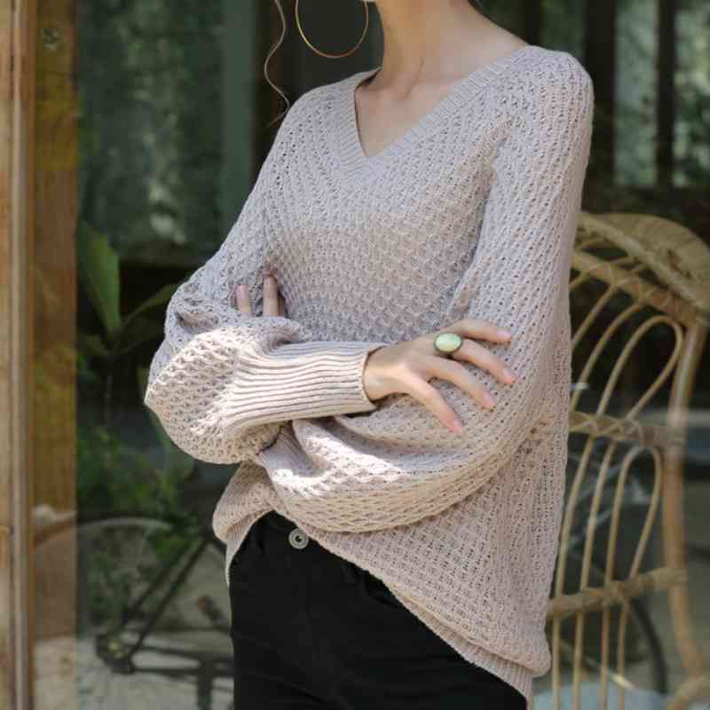 Autumn Winter Women' Pullovers Oversize Sweaters V-Neck Long Sleeve Minimalist Korean Knitted Pink Tops 210603
Autumn Winter Women' Pullovers Oversize Sweaters V-Neck Long Sleeve Minimalist Korean Knitted Pink Tops 210603