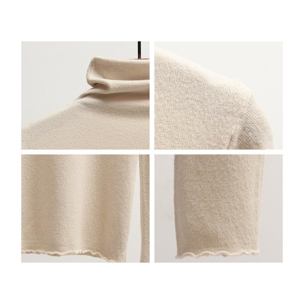 Women Fall Casual Flat Knitted Sweater Solid Cotton Soft Bottoming Pullover Long Sleeve Elegant Turtleneck 210428